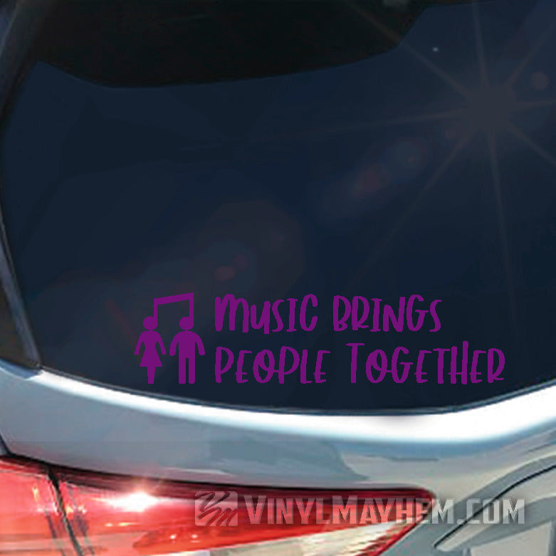 Music Brings People Together vinyl sticker