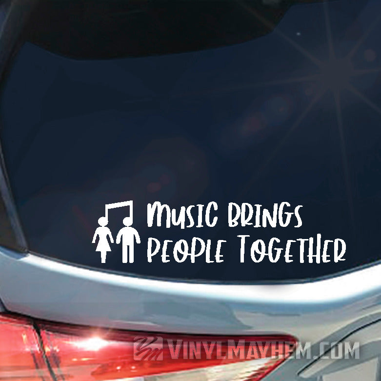 Music Brings People Together vinyl sticker