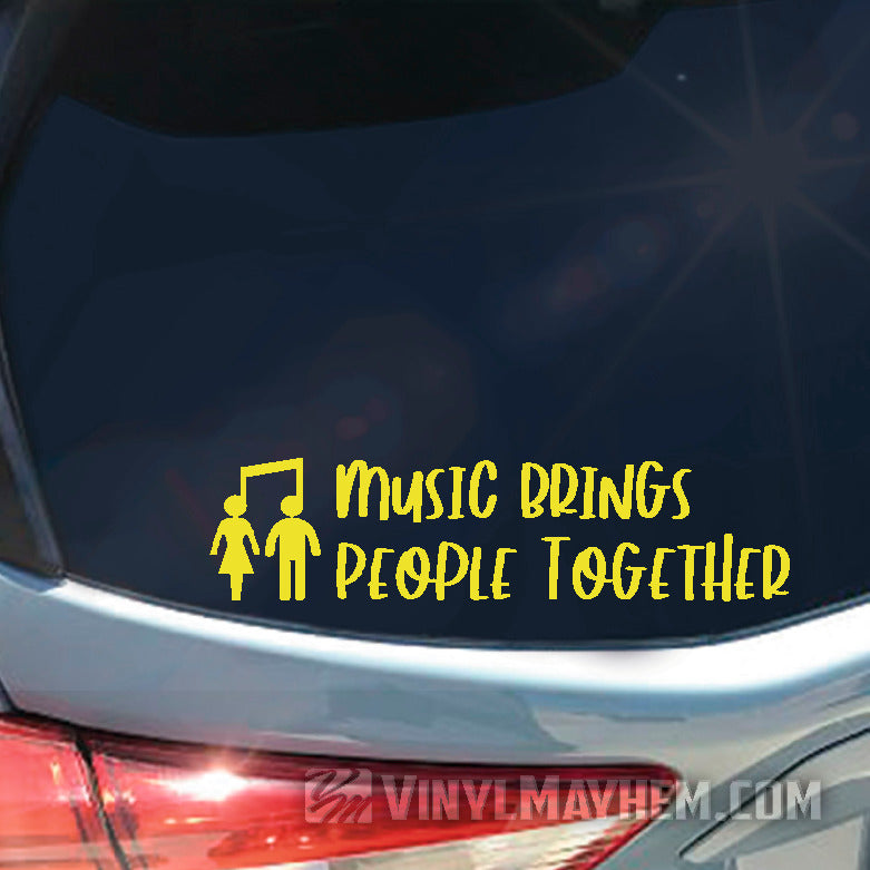 Music Brings People Together vinyl sticker