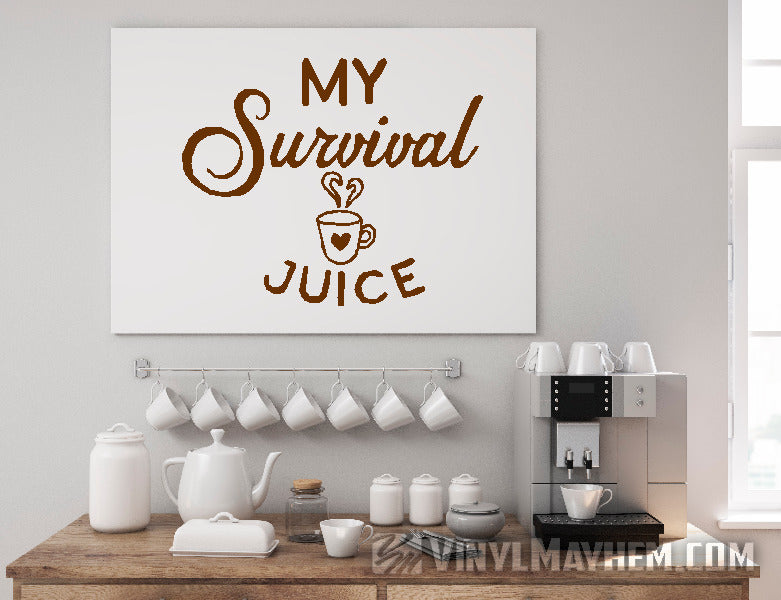 My Survival Juice coffee vinyl sticker