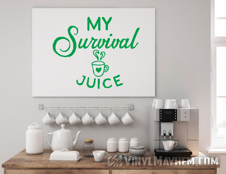 My Survival Juice coffee vinyl sticker