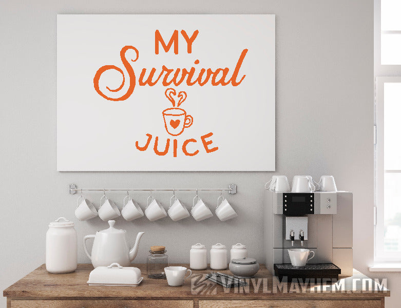My Survival Juice coffee vinyl sticker