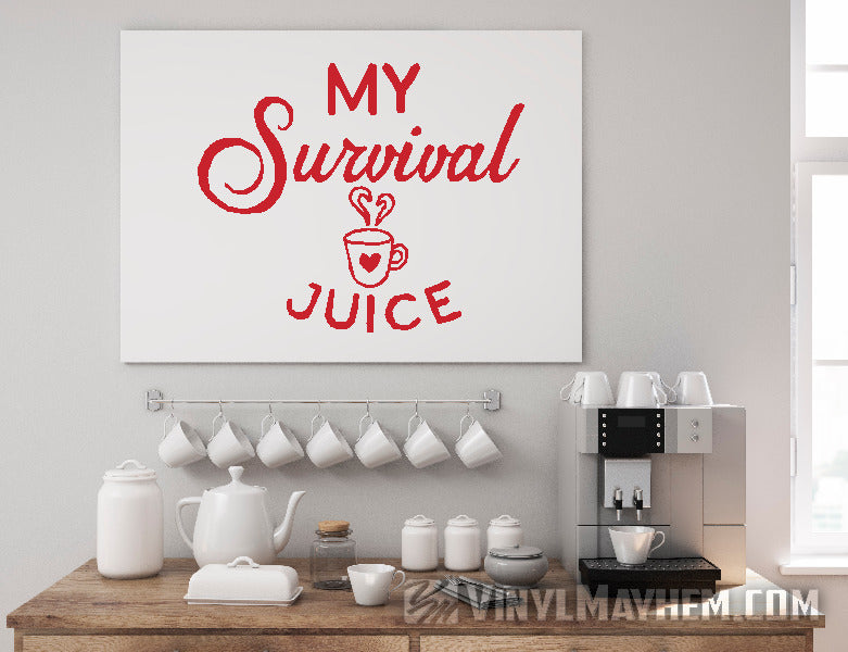 My Survival Juice coffee vinyl sticker