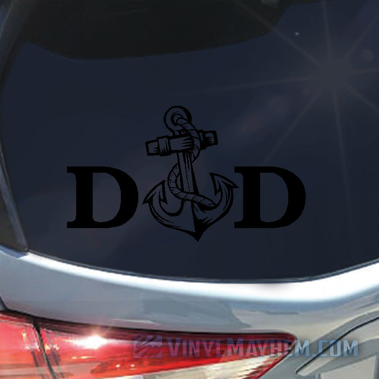 Navy Dad with anchor vinyl sticker
