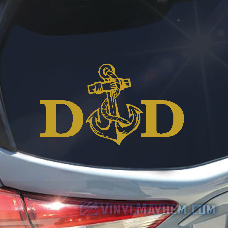 Navy Dad with anchor vinyl sticker
