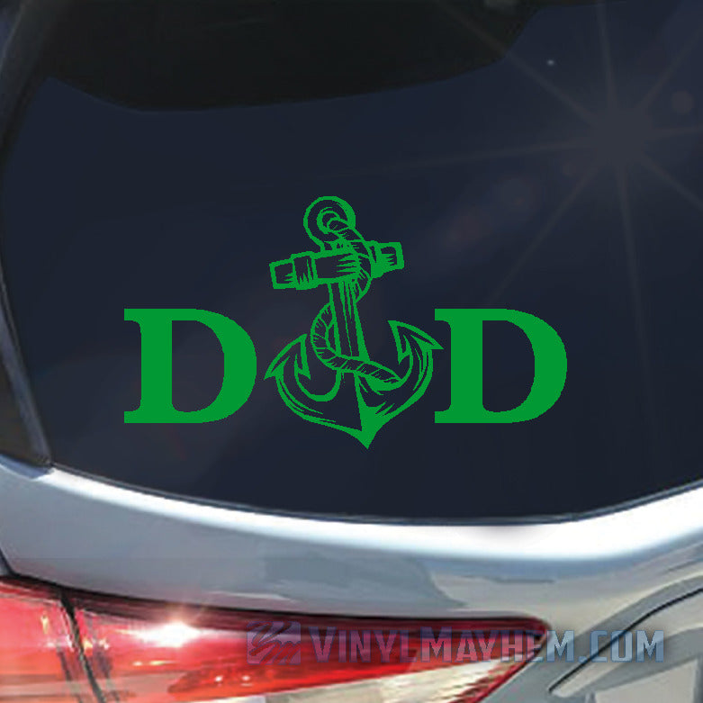 Navy Dad with anchor vinyl sticker