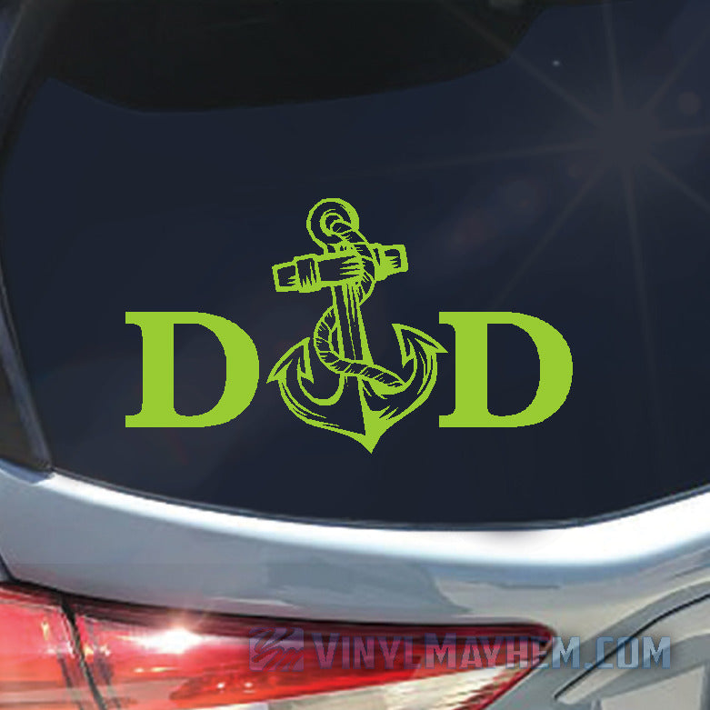Navy Dad with anchor vinyl sticker