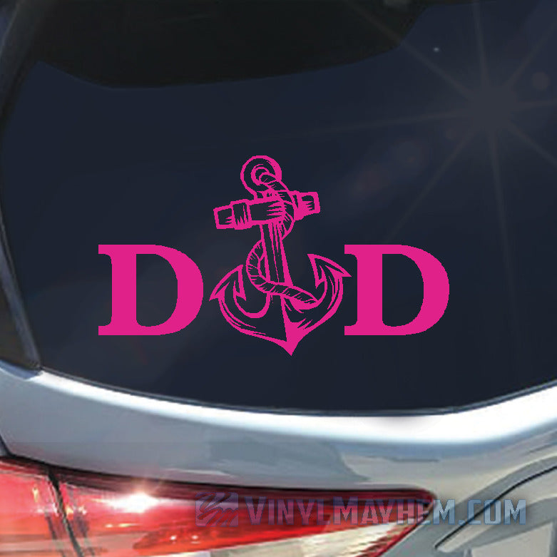 Navy Dad with anchor vinyl sticker