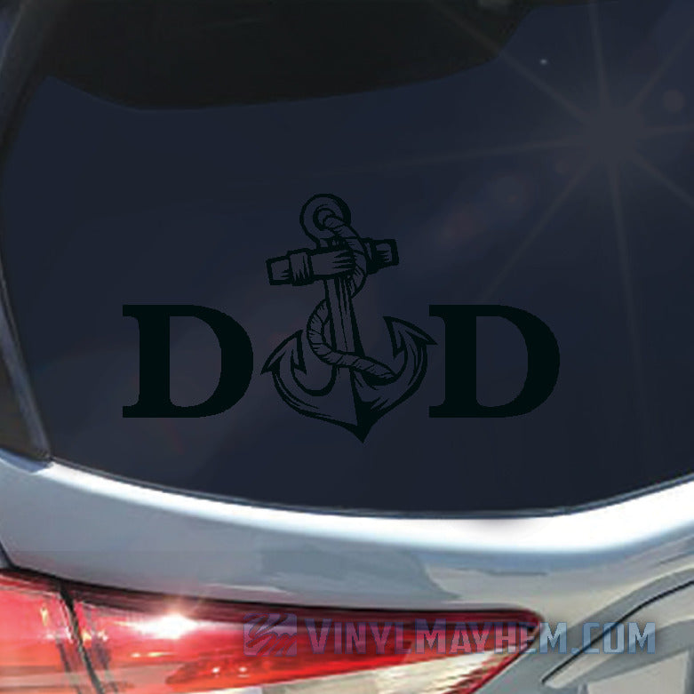 Navy Dad with anchor vinyl sticker