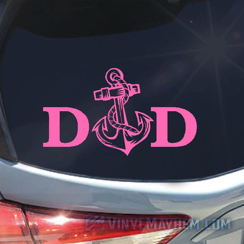 Navy Dad with anchor vinyl sticker