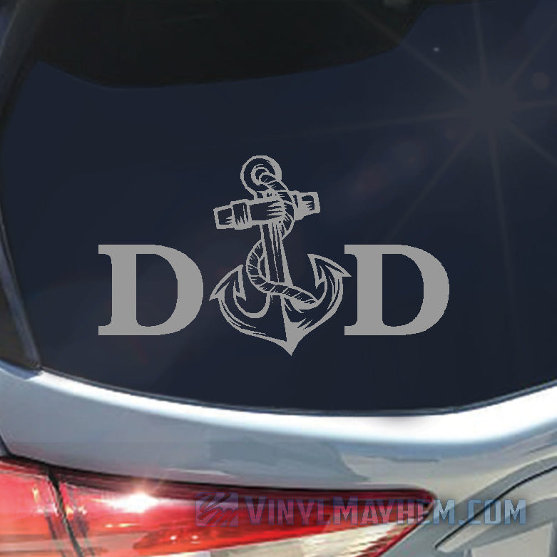 Navy Dad with anchor vinyl sticker