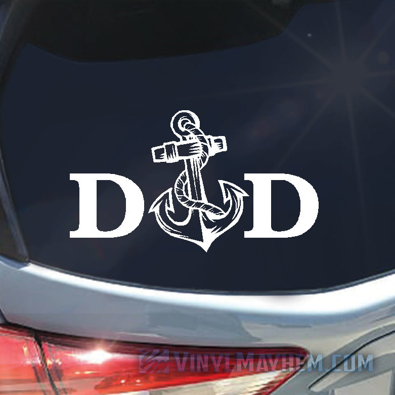 Navy Dad with anchor vinyl sticker
