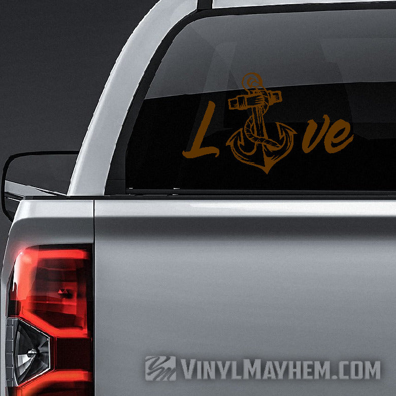 Navy Love with anchor vinyl sticker