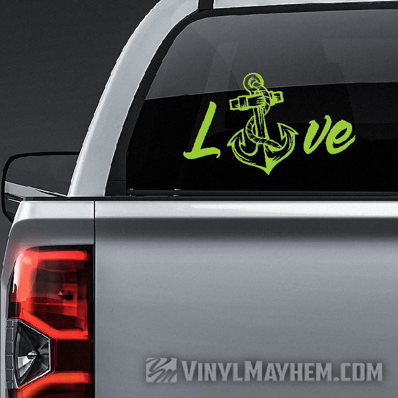 Navy Love with anchor vinyl sticker