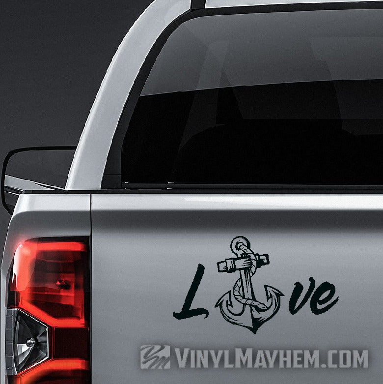 Navy Love with anchor vinyl sticker