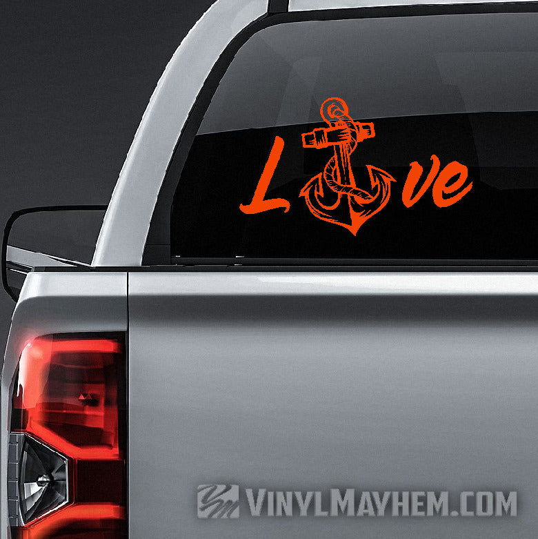 Navy Love with anchor vinyl sticker