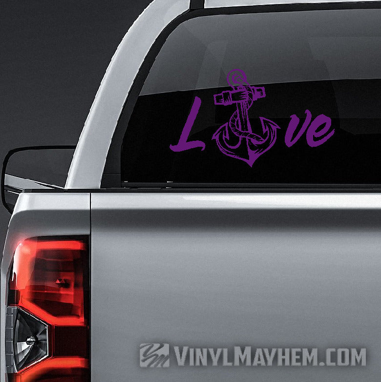 Navy Love with anchor vinyl sticker