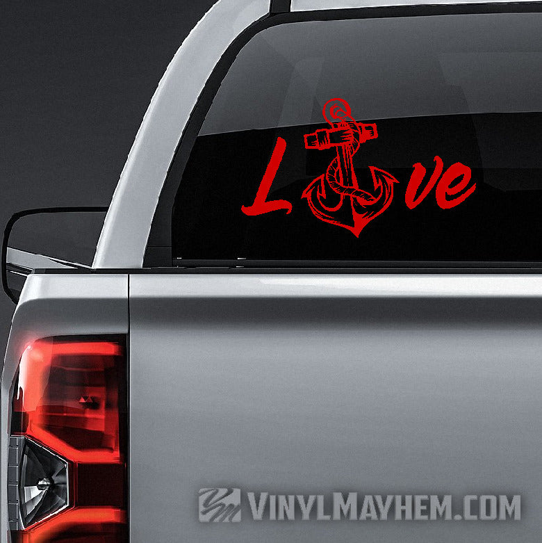 Navy Love with anchor vinyl sticker