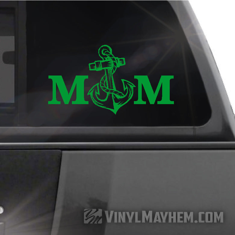 Navy Mom with anchor vinyl sticker