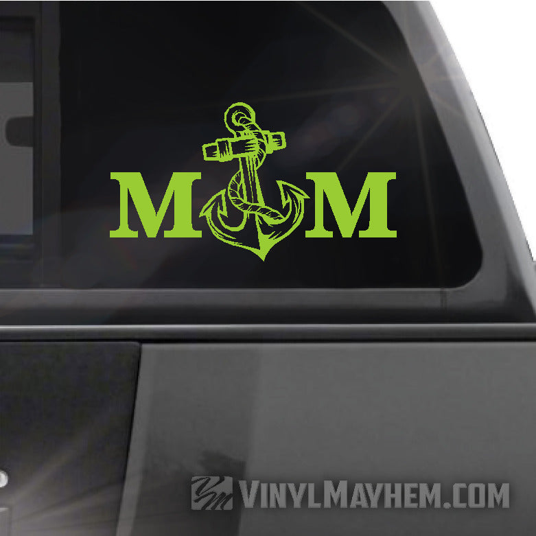 Navy Mom with anchor vinyl sticker