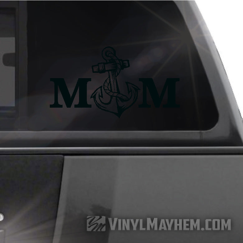 Navy Mom with anchor vinyl sticker