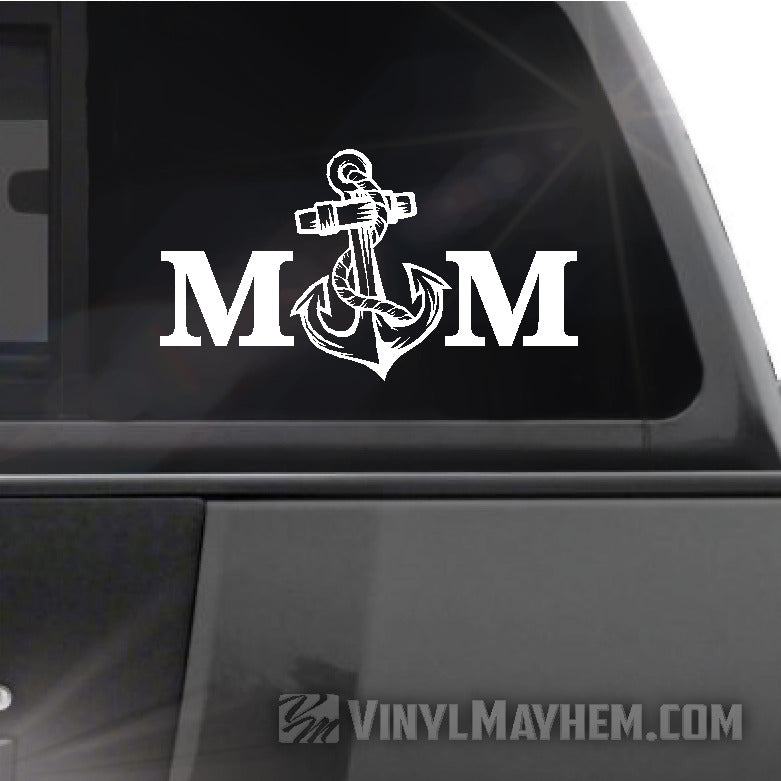 Navy Mom with anchor vinyl sticker Military Decals and Stickers Vinyl Mayhem