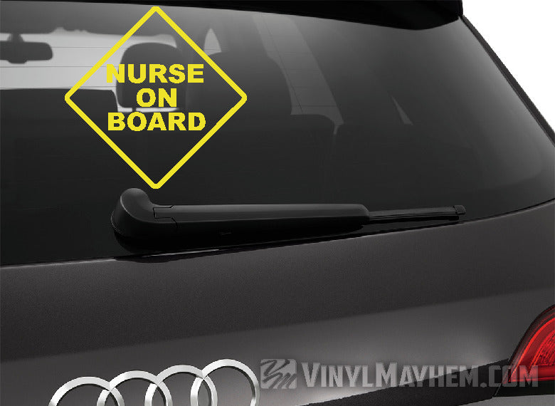 Nurse On Board caution sign vinyl sticker