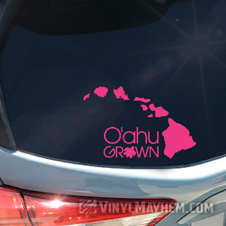 O&#39;ahu Grown with Turtle Hawaiian vinyl sticker