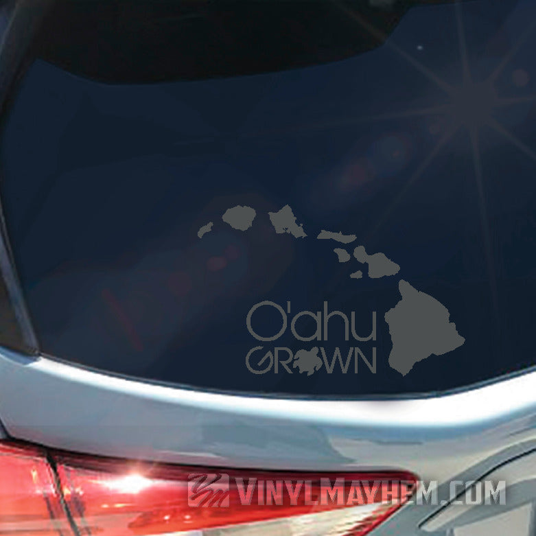 O&#39;ahu Grown with Turtle Hawaiian vinyl sticker