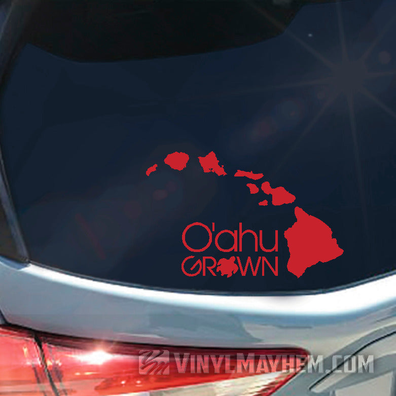 O&#39;ahu Grown with Turtle Hawaiian vinyl sticker