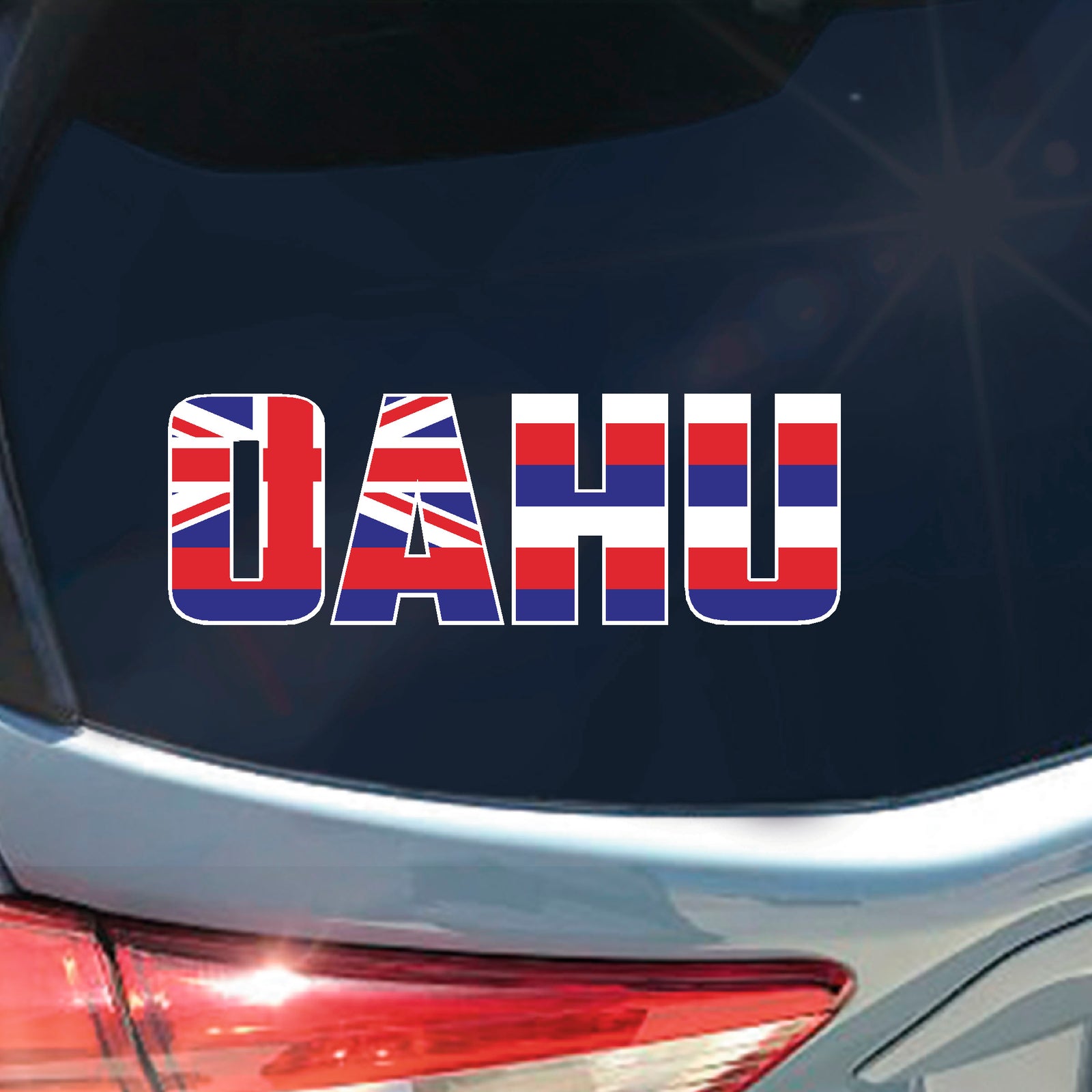 Oahu Hawaii state flag design sticker