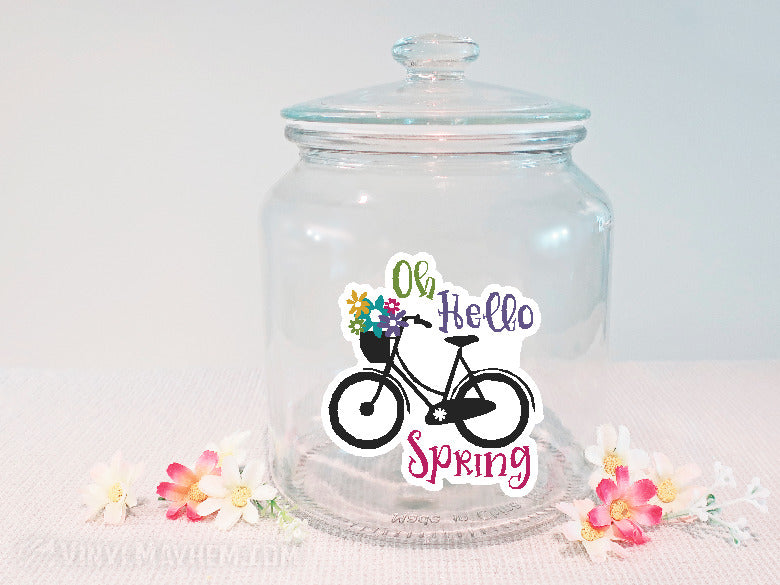 Oh Hello Spring with bicycle sticker