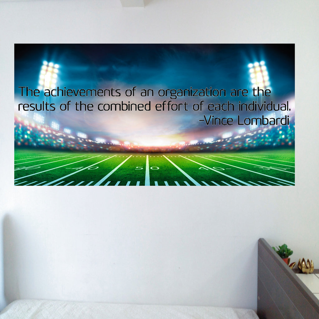The achievements of an organization Vince Lombardi quote poster, image size:1024x1024