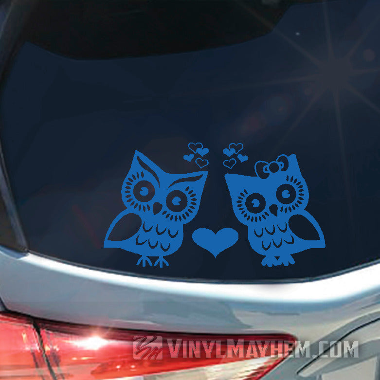 Owl love birds vinyl sticker