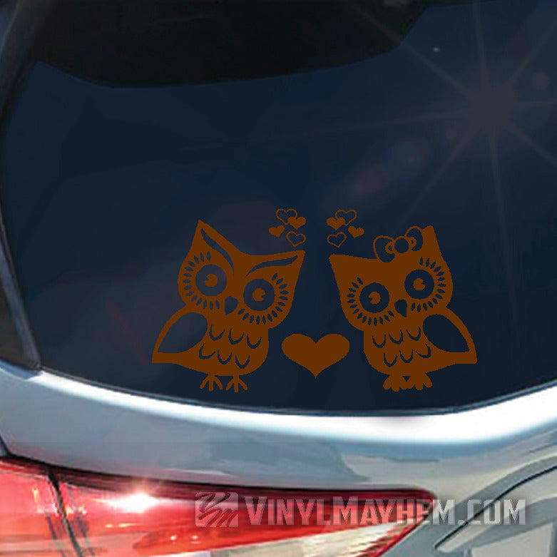 Owl love birds vinyl sticker