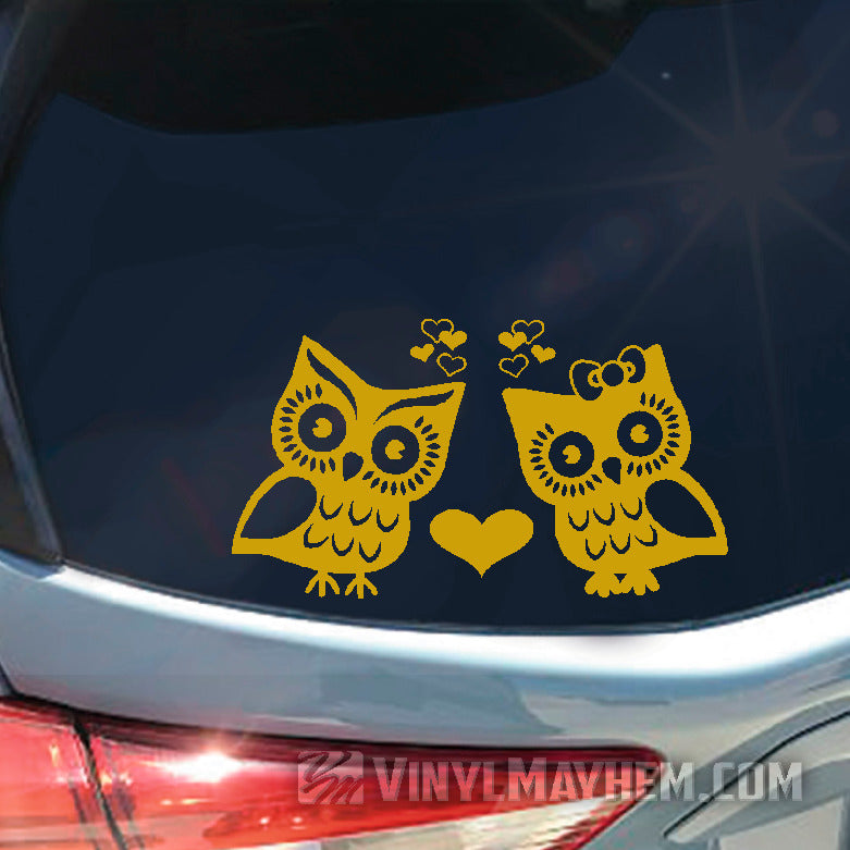 Owl love birds vinyl sticker