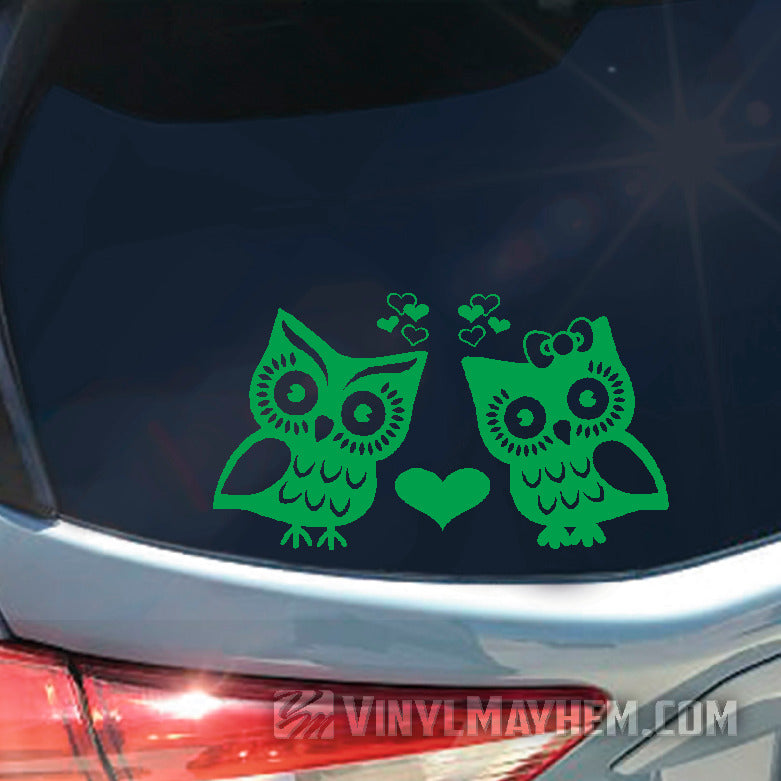 Owl love birds vinyl sticker