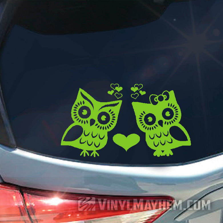Owl love birds vinyl sticker