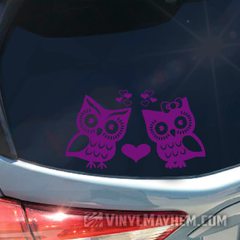 Owl love birds vinyl sticker