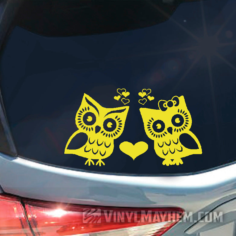Owl love birds vinyl sticker