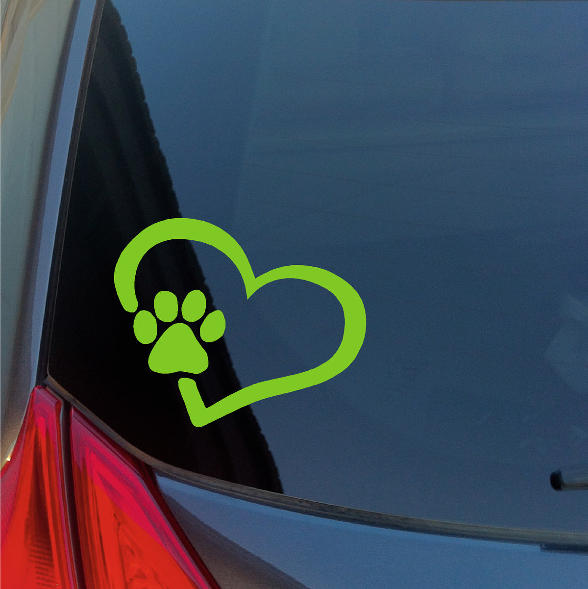 Dog Paw print in heart vinyl stickers