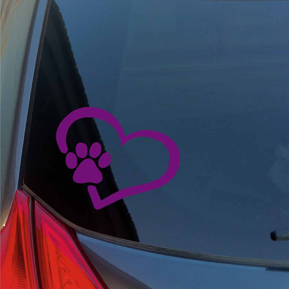 buy Dog Paw print in heart vinyl sticker