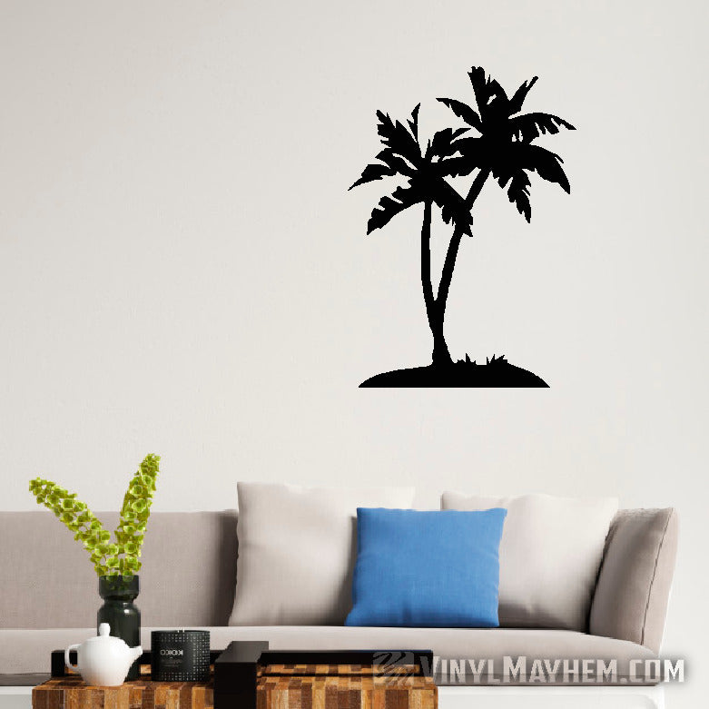 Palm Trees with small island vinyl sticker