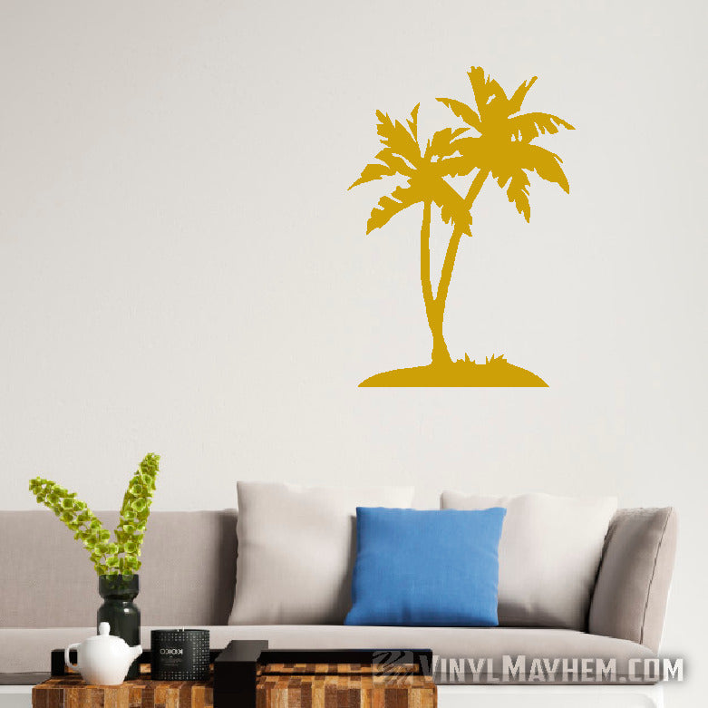 Palm Trees with small island vinyl sticker - Vinyl Mayhem