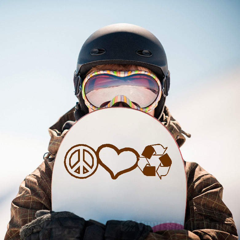 Peace Love Recycle outline vinyl sticker