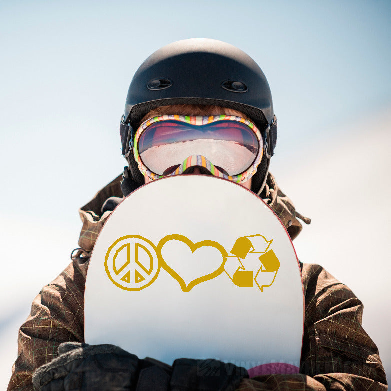 Peace Love Recycle outline vinyl sticker