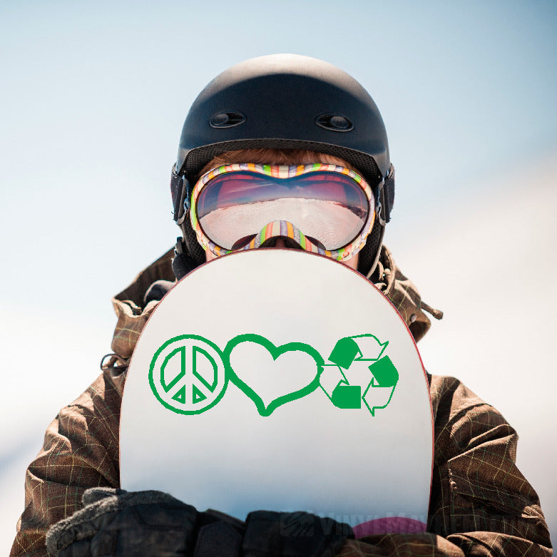 Peace Love Recycle outline vinyl sticker