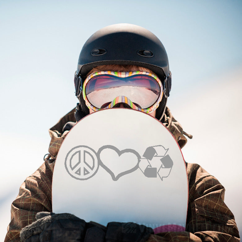 Peace Love Recycle outline vinyl sticker