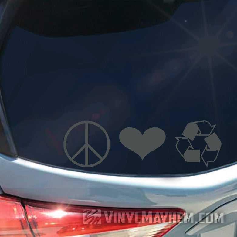 Peace Love Recycle vinyl sticker