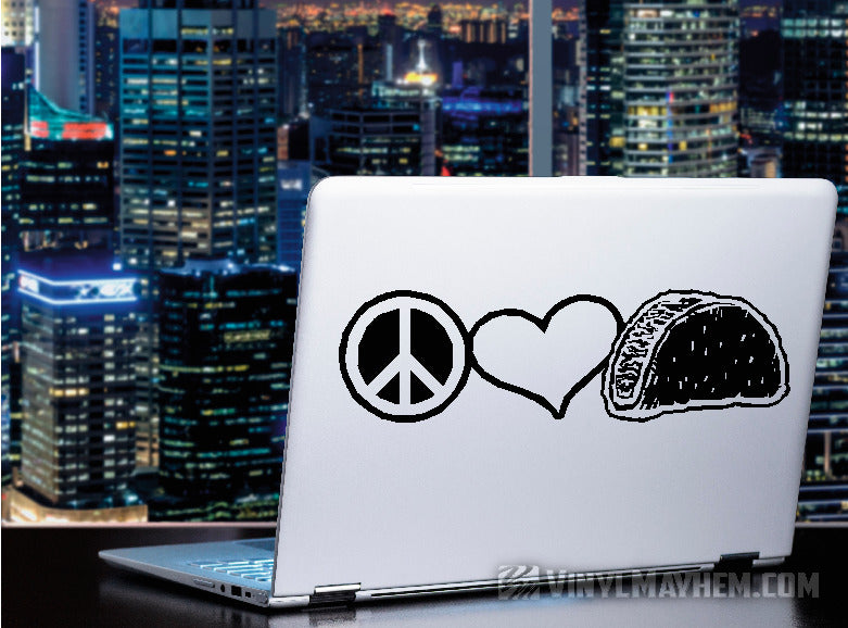 Peace Love Tacos vinyl sticker